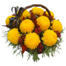 Траурная корзина с жёлтыми хризантемами Creamiest Yellow