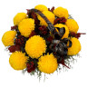 Траурная корзина с жёлтыми хризантемами Creamiest Yellow